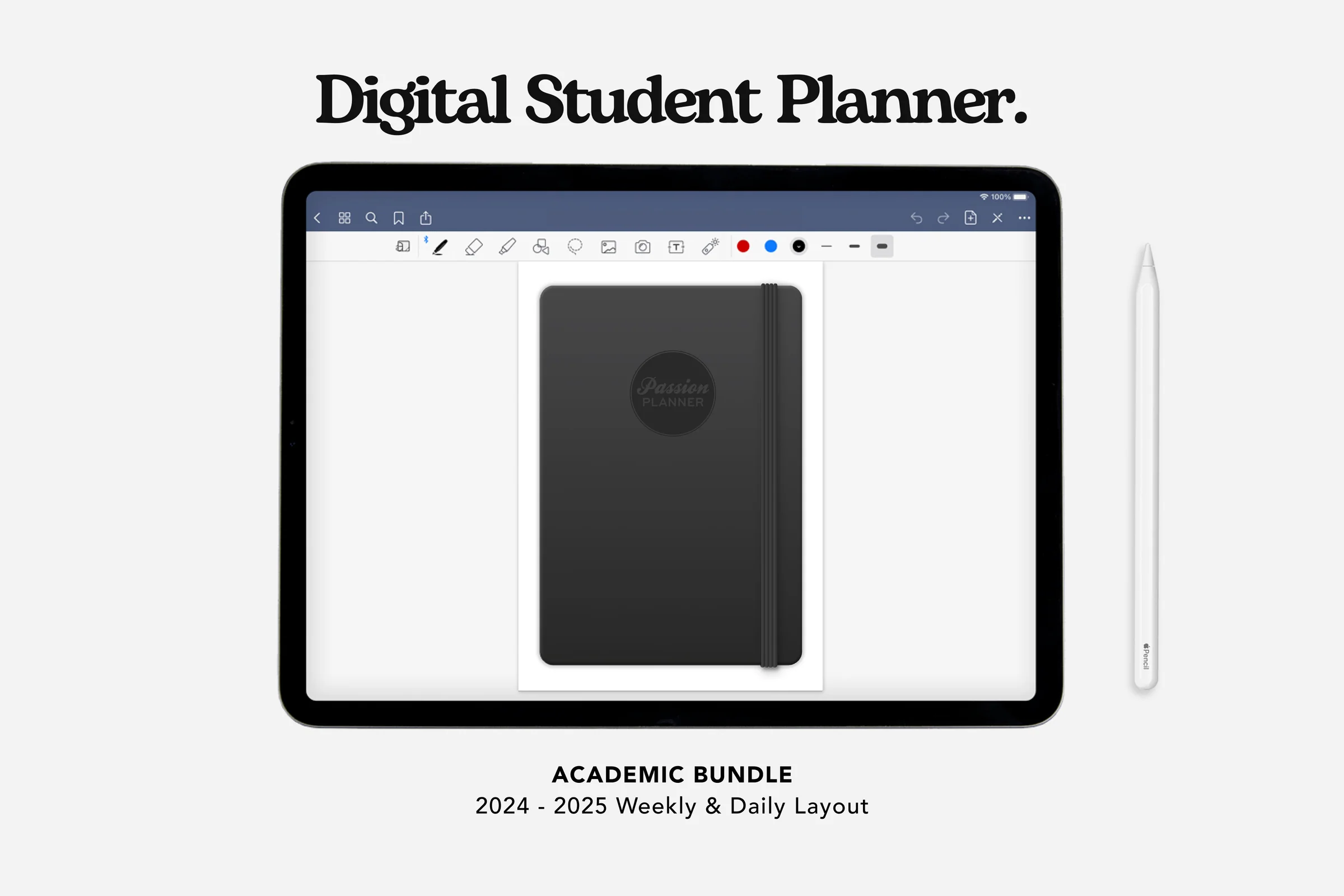 Digital Student Planner – 2024-2025 Weekly & Daily – Academic Bundle